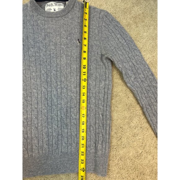 Jack Wills Sweater Women's Size XS Cable Knit Gray Merino Wool Crew Neck - Picture 6 of 6